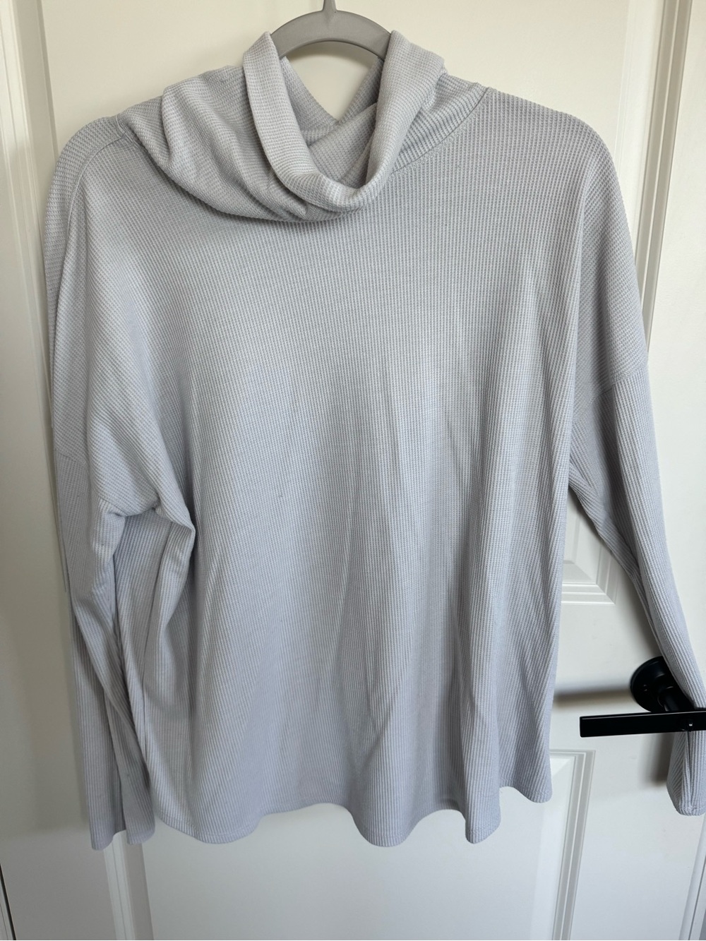 a new day Light Gray Ribbed Cowl-Neck Top - Size L